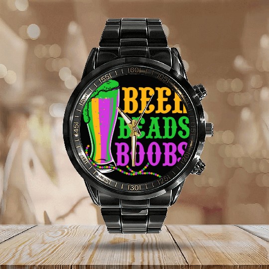 Beer Beads Boobs Mardi Gras Party Calendar Steel Band Watch