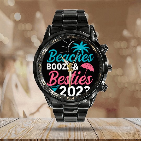 Beaches Booze Besties 2023 Holiday Spring Break Calendar Steel Band Watch