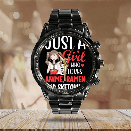 Just a girl who loves anime, ramen and sketching . Calendar Steel Band Watch