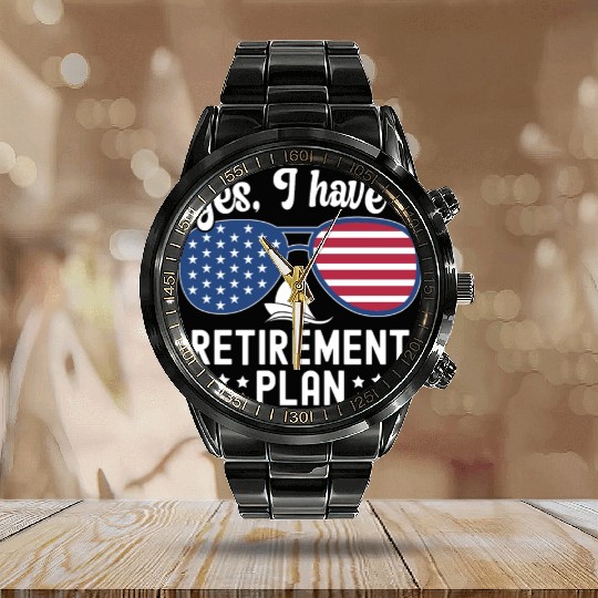 Sailing Retirement Plan Retired Sailor Sailboat Calendar Steel Band Watch