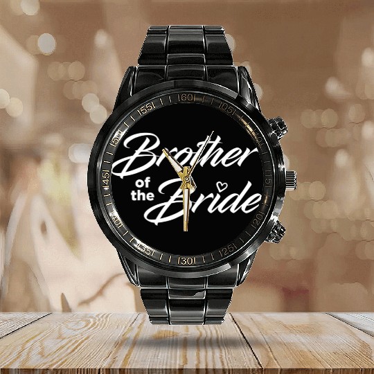 Brother Of The Bride Wedding Party Calendar Steel Band Watch