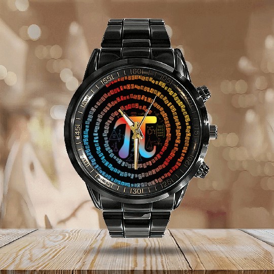 Funny Pi Day Color Numbers Calendar Steel Band Watch For Teachers Studen