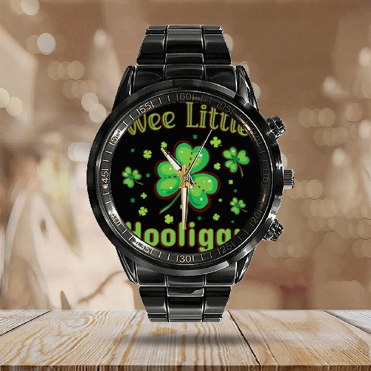 Wee Little Hooligan Calendar Steel Band Watch