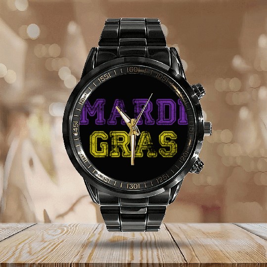 Mardi Gras Carnival Fiesta Party Louisiana New Orl Calendar Steel Band Watch