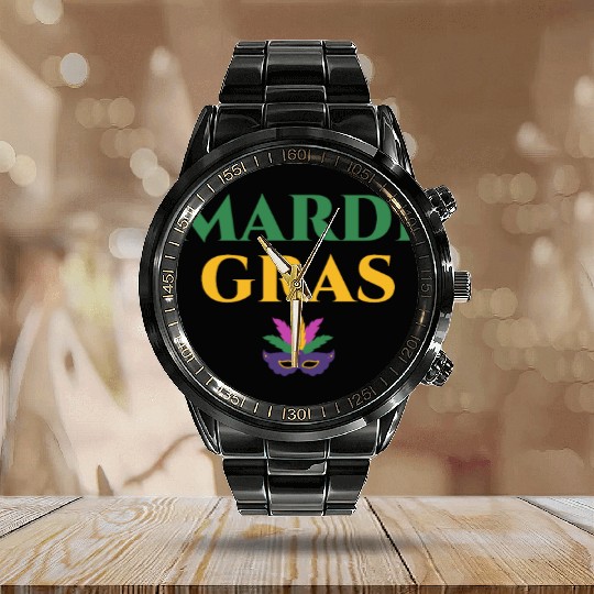 Mardi Gras Carnival Fiesta Party Louisiana New Orl Calendar Steel Band Watch