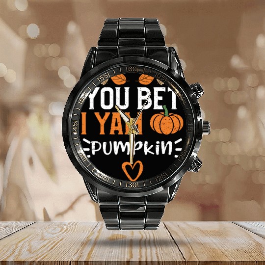 You Bet I Yam Pumpkin - Pumpkin Calendar Steel Band Watch