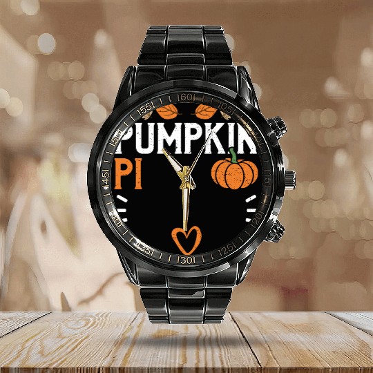 Pumpkin Pi - Pumpkin Calendar Steel Band Watch