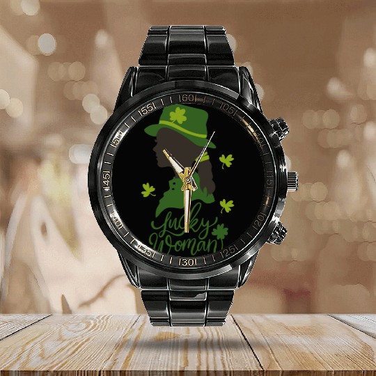 St Patricks Day | Lucky Women Calendar Steel Band Watch