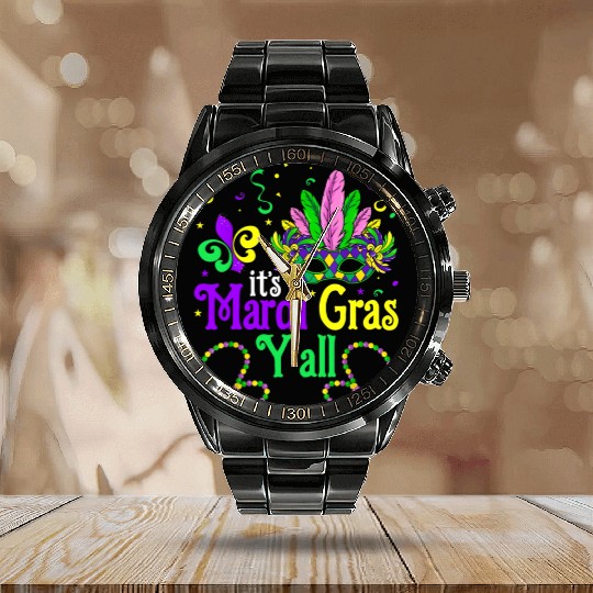 Its Mardi Gras Yall Calendar Steel Band Watch Mardi Gras Party Mask