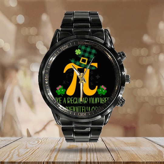 ST PATRICK PI DAY Calendar Steel Band Watch