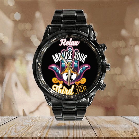 Relax and use your third pi Pi Day 2023 Calendar Steel Band Watch