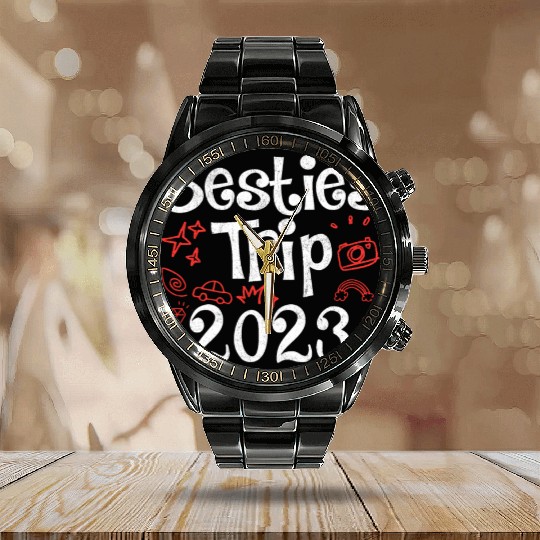 Besties Trip 2023 Summer Vacation Spring Break Calendar Steel Band Watch