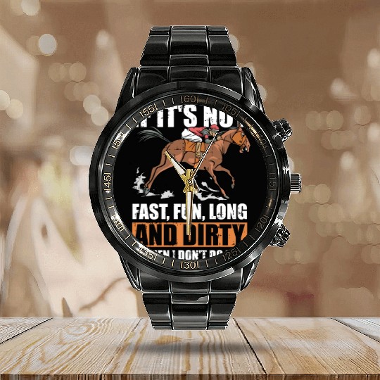 Horse Riding Funny Endurance Riding Calendar Steel Band Watch