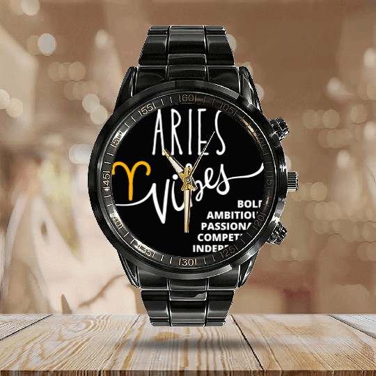 Aries: Embrace Your Fearless and Bold Nature Calendar Steel Band Watch