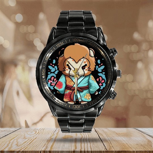 Lion kimono Calendar Steel Band Watch