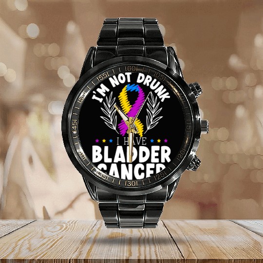 Bladder Cancer Warrior Bladder Cancer Awareness Calendar Steel Band Watch
