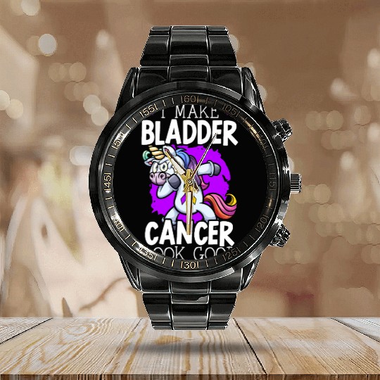 Bladder Cancer Warrior Bladder Cancer Awareness Calendar Steel Band Watch