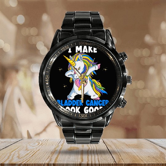 Bladder Cancer Warrior Bladder Cancer Awareness Calendar Steel Band Watch