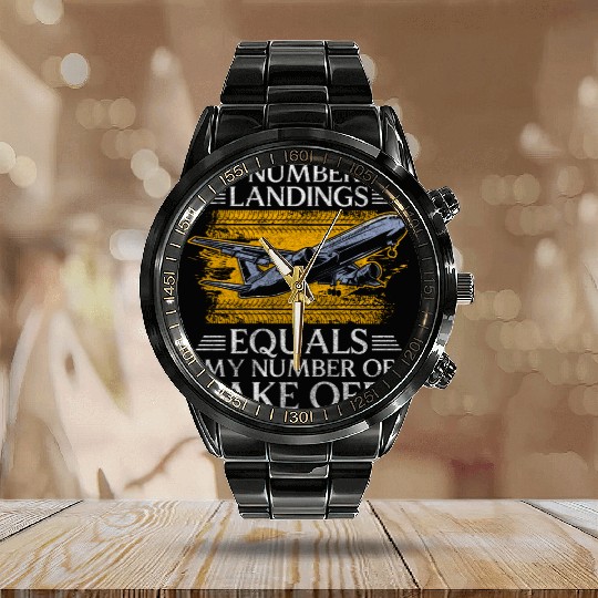 Pilot Aviator Aviation Aerobatic Pilots Calendar Steel Band Watch