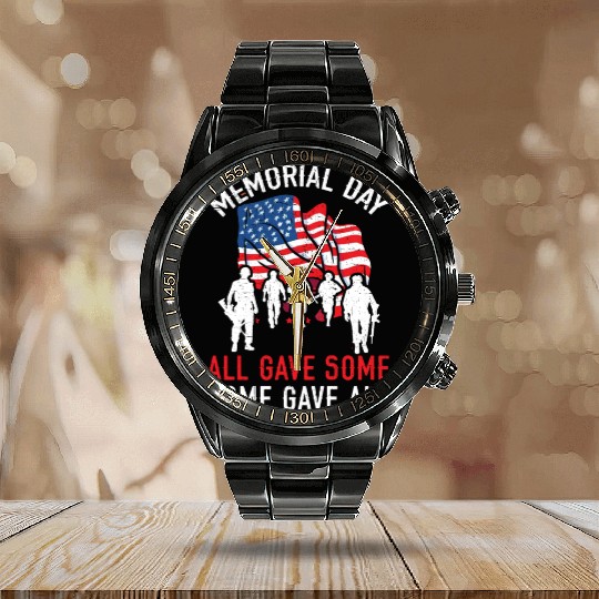 All Gave Some Some Gave All USA Flag Memorial Day Calendar Steel Band Watch
