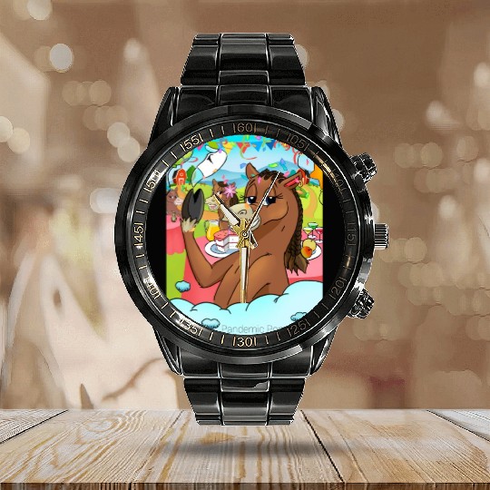 Pandemic Pony Calendar Steel Band Watch