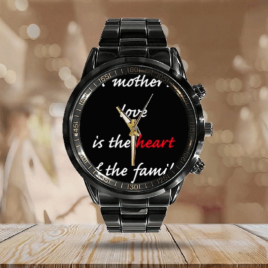 A mother's love is the heart of the family Calendar Steel Band Watch