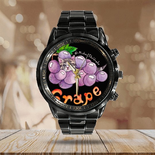 Grape Calendar Steel Band Watch