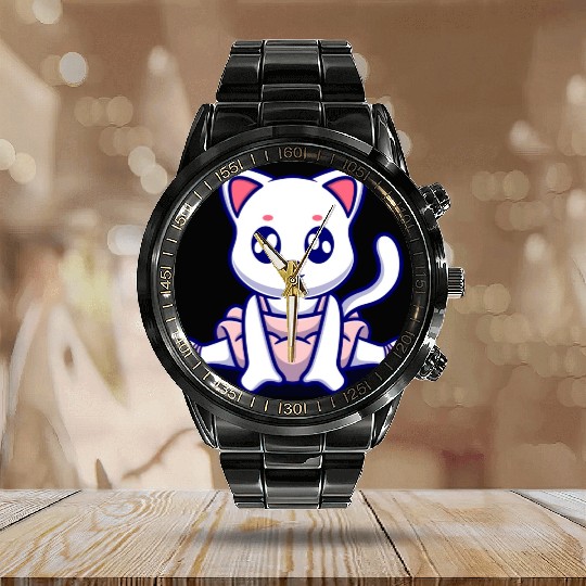 Cute bunny icon illustration Calendar Steel Band Watch