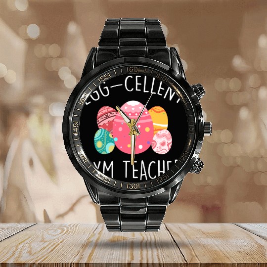 Egg-Cellent Gym Teacher Calendar Steel Band Watch
