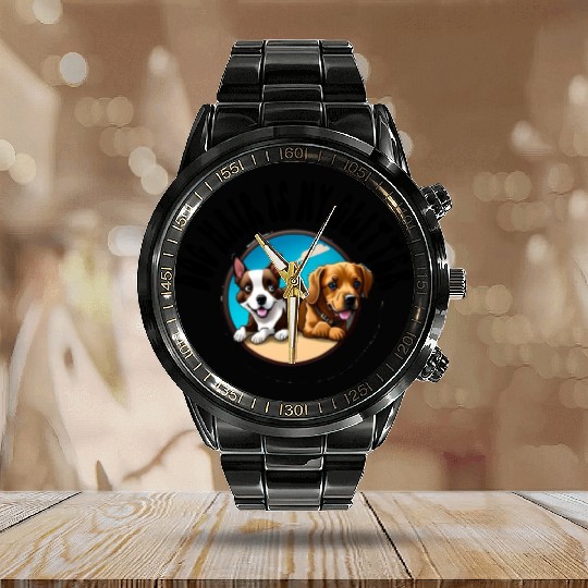 Dog Hair Is My Glitter Calendar Steel Band Watch