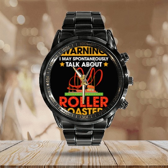 Vintage Roller Coaster Roller Coaster Lover Calendar Steel Band Watch