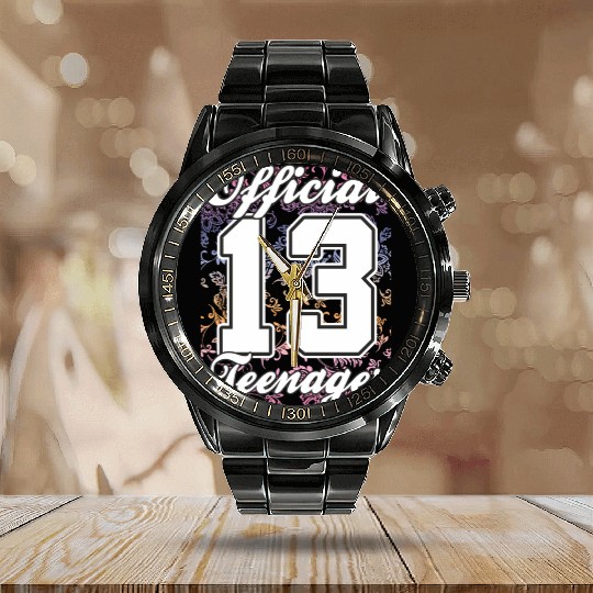 13th birthday Official Teenager Gift Idea Calendar Steel Band Watch