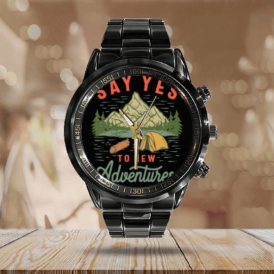 Embrace the Unknown - Say Yes to New Adventures Calendar Steel Band Watch