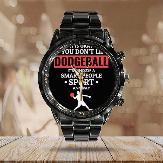 Dodgeball Player Coach Team Sports Funny Calendar Steel Band Watch