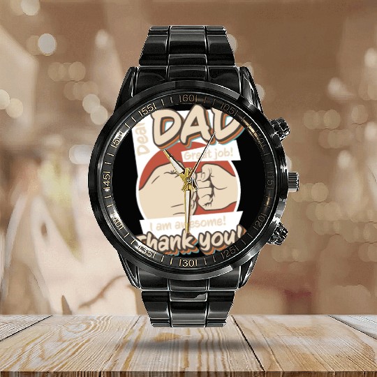 Best Dad, Father's Day And Birthday Calendar Steel Band Watch