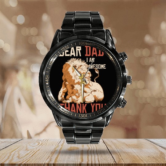 Best Dad, Father's Day And Birthday Calendar Steel Band Watch