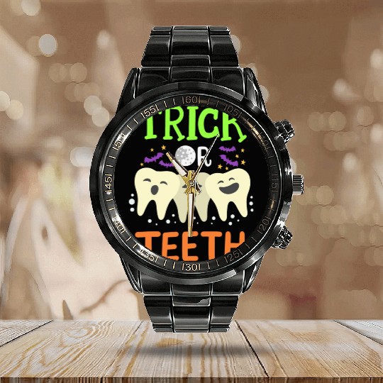 Dentist Halloween Trick Or Treat Calendar Steel Band Watch