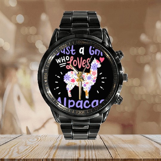 Alpacas Alpaca Lover Calendar Steel Band Watch