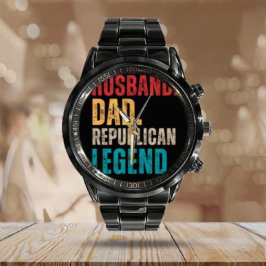 Husband Dad Republican Legend Republican Supporter Calendar Steel Band Watch