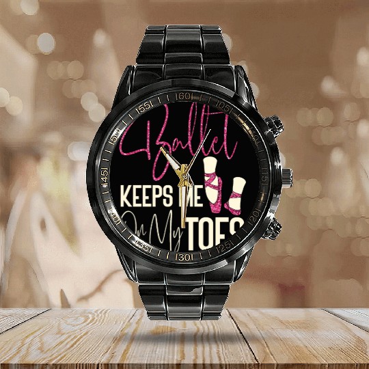 Ballet Dancer Dance Girl Ballerina Calendar Steel Band Watch