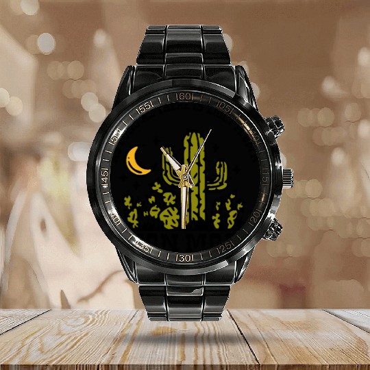 AS LONG AS THERE IS LIGHT FROM A NEON MOON Calendar Steel Band Watch