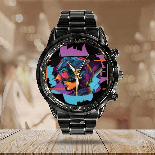 cyberpunk IV Calendar Steel Band Watch