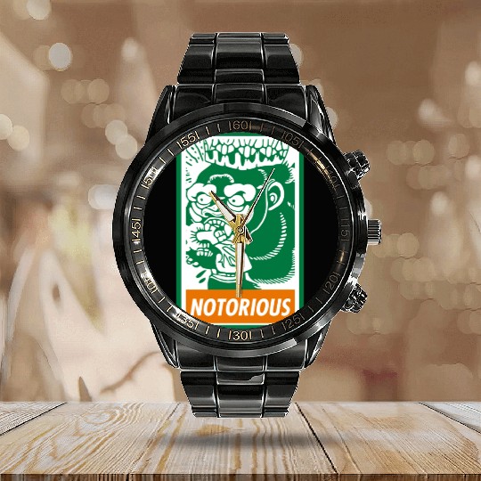 Notorious Irish Gorilla Calendar Steel Band Watch