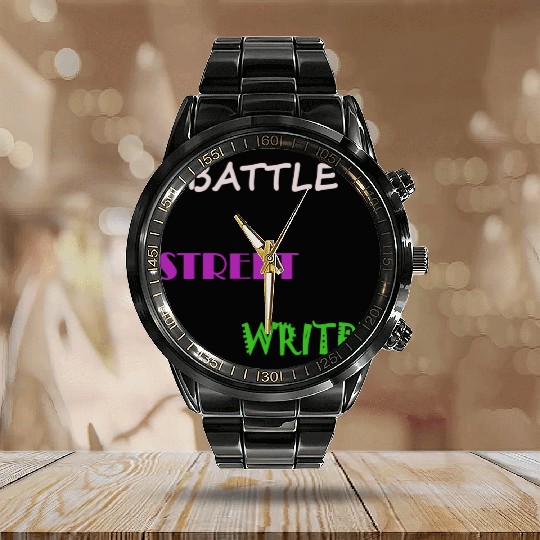 BATTLE STREET WRITER Calendar Steel Band Watch