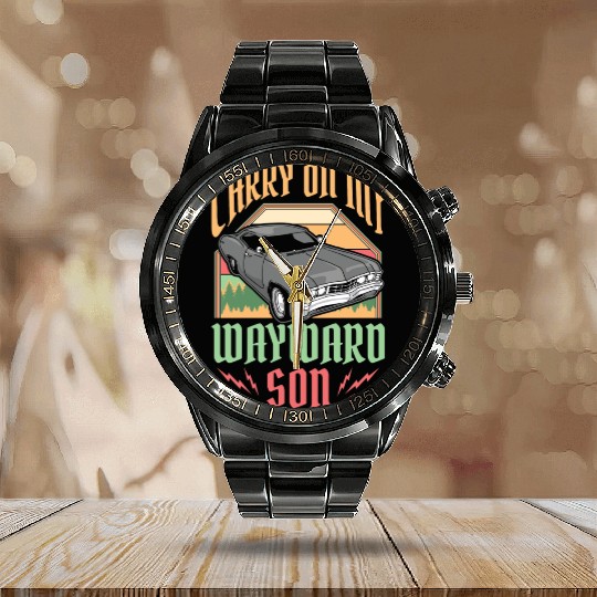 Carry On My Wayward Son Supernatural Calendar Steel Band Watch