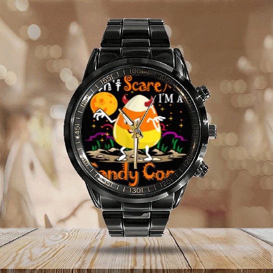 Dont Scare Me Im A Candy Corn Halloween Candy Corn Calendar Steel Band Watch