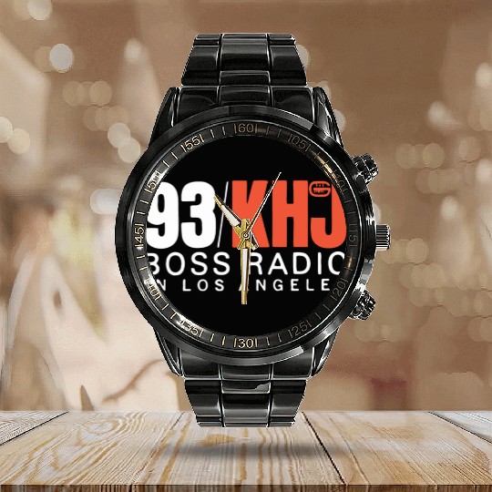 93 KHJ Boss Radio Calendar Steel Band Watch