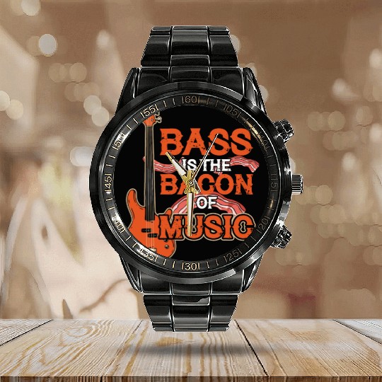 Bass Guitar Bacon Music Calendar Steel Band Watch