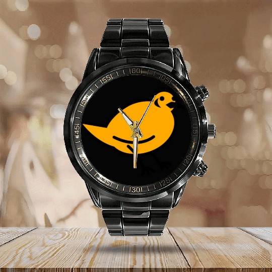 a quail bird Calendar Steel Band Watch