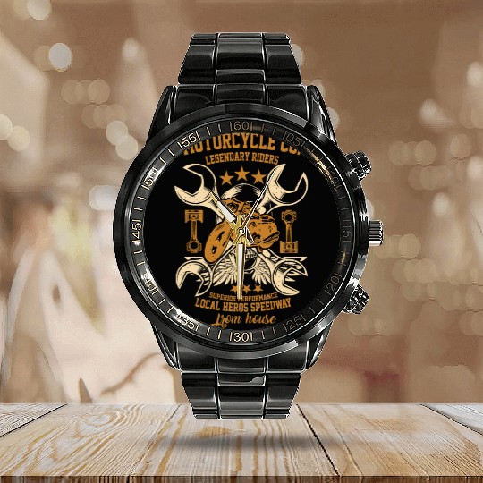 Local heroes speedway funny Calendar Steel Band Watch